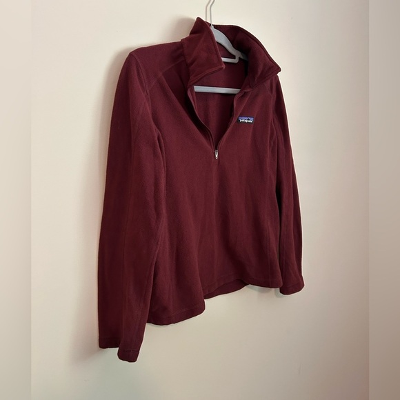 Patagonia Micro D 1/4-Zip Fleece in Maroon Size Medium - Picture 4 of 8